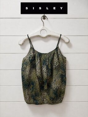 Sisley Tropical Print Cami – Green Multi – Size M